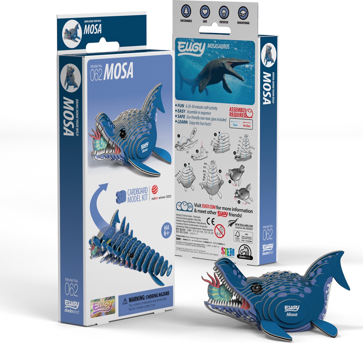EUGY 3D Puzzel - Mosasaurus - Prehistorie - Duurzaam - Verzamel Ze Allemaal - 6 Jaar