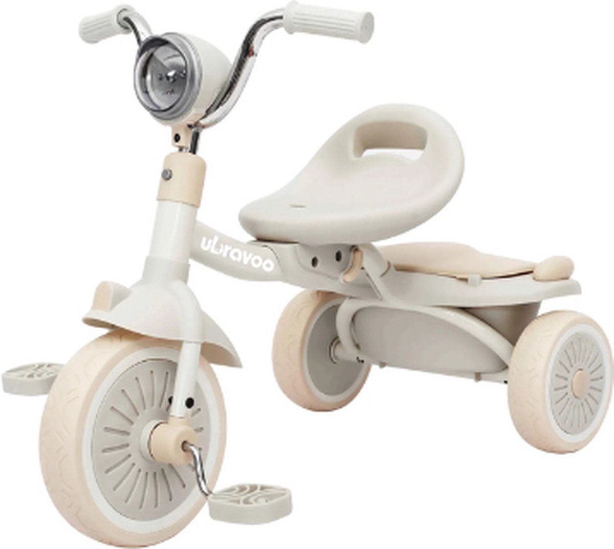 besrey 7-in-1 driewieler voor peuters met stuurgreep, voor 1-5 jaar, opvouwbare wielen, peuterfiets met wielkoppeling, grotere wielen, afneembare pedalen, in hoogte verstelbare zitting, blauw