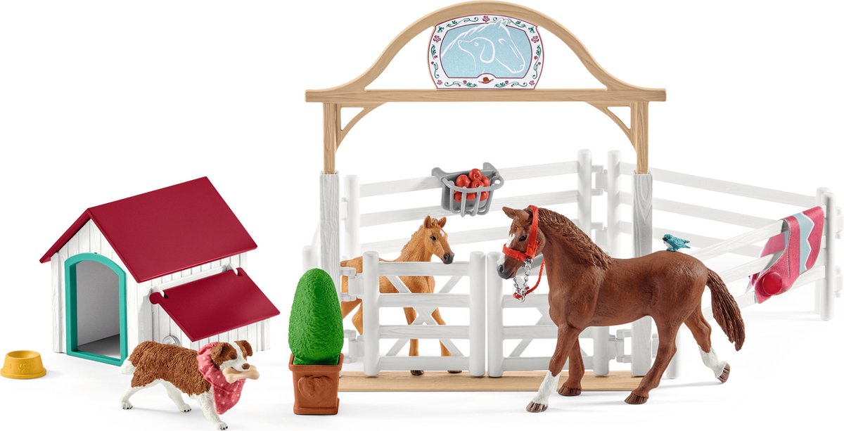 schleich HORSE CLUB Speelfigurenset - Hannah's Gastpaarden en Hond Ruby - Kinderspeelgoed voor Jongens en Meisjes - 5 tot 12 jaar - 20 Onderdelen - 42458 — afbeelding 23