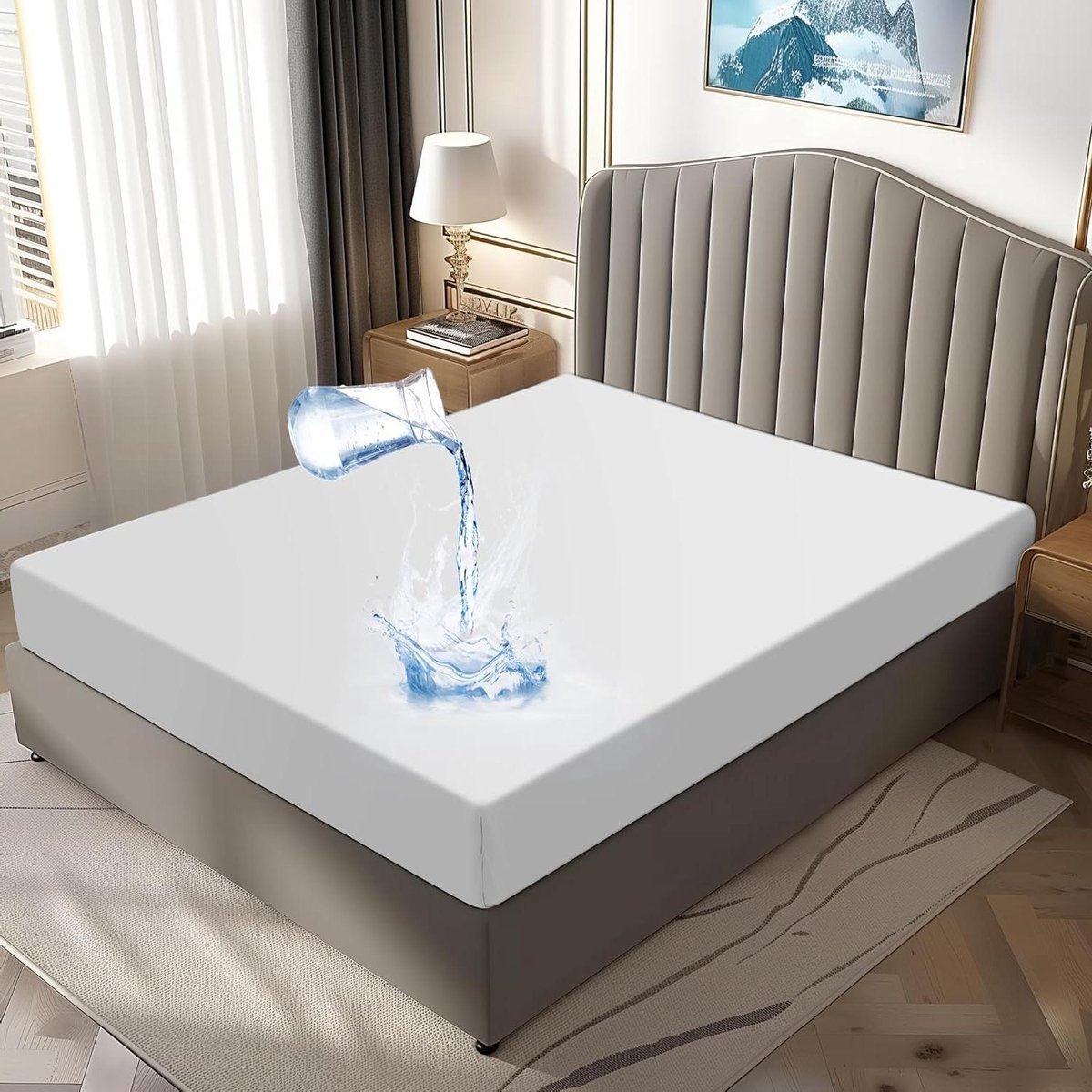 Matrasbeschermer 140 x 200 cm waterdicht en ademend - incontinentie onderlegger wasbaar - hygiënische anti-mijt matrashoes - wit incontinentie onderlegger