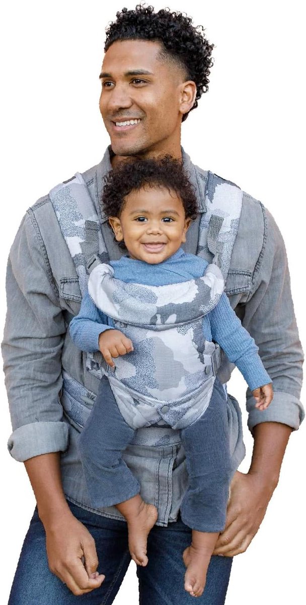 Image of 4 in 1 draagzak voor pasgeborenen en oudere baby's - Ergonomisch en verstelbaar - Camouflageblauw Draagzak