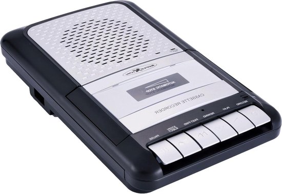 Draagbare cassetterecorder met opnamefunctie
