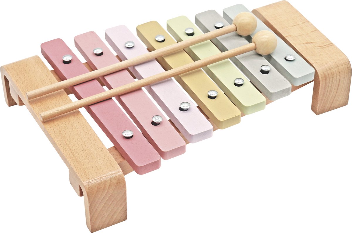 Mamabrum Houten Xylofoon voor kinderen vanaf 3 jaar Kleurrijk muziekinstrument educatief speelgoed voor peuter en kleuter