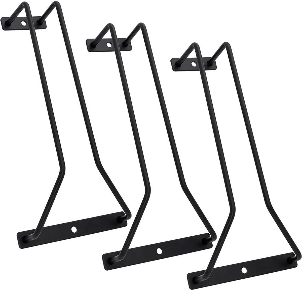 Wijnglazen rek 88 inch onder kast glazen houder opberghanger voor glazen metalen organizer voor bar keuken zwart (1 rijen 3 stuks)