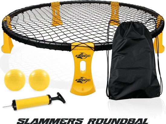 Foto: Slammers set offici le set 2024 metaball roundnet geschikt voor spikeball buitenspel van het jaar oranje