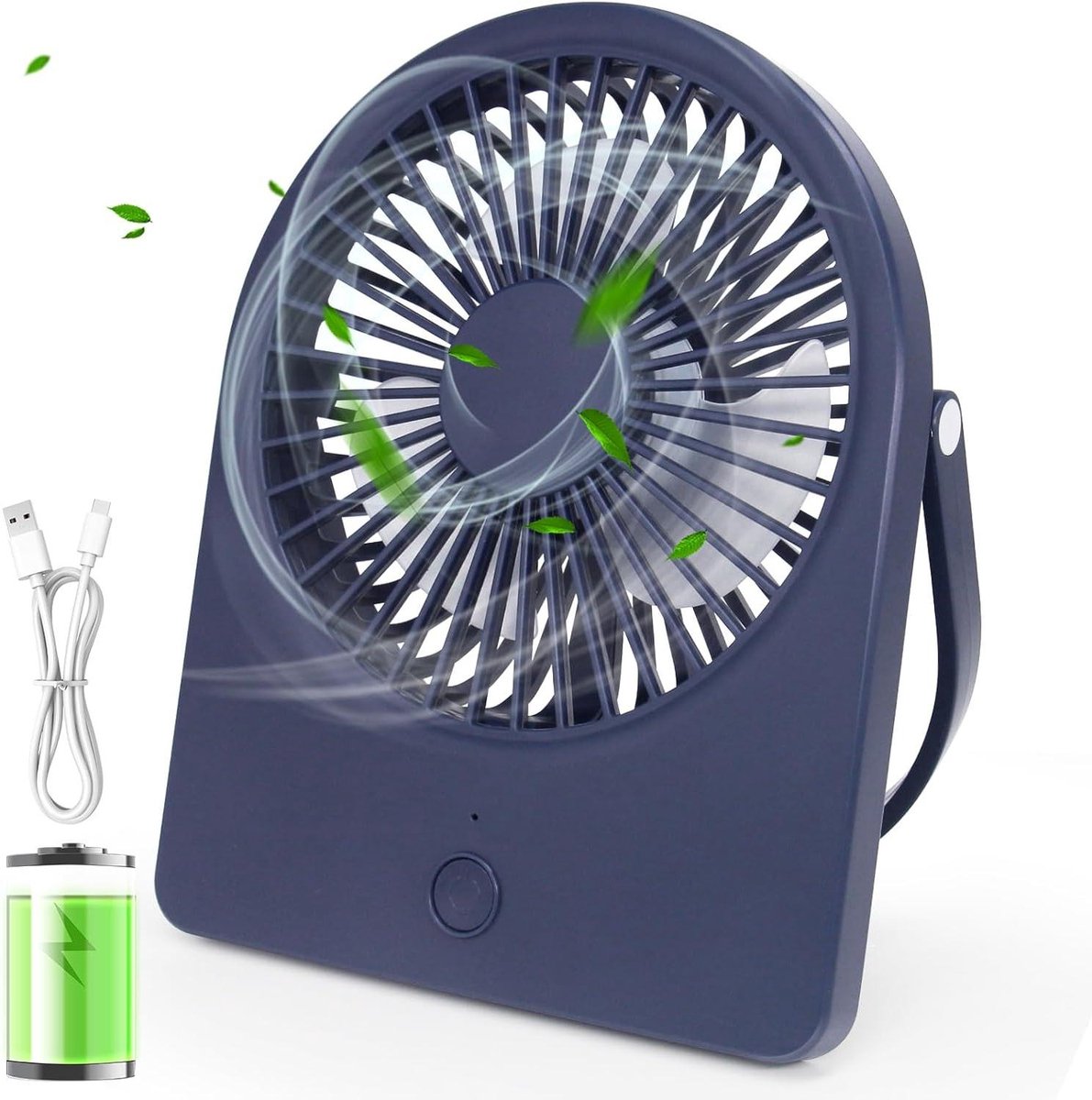 Mini-bureauventilator 3 snelheden stille draagbare tafelventilator blauw thuis slaapkamer Auto Ventilator