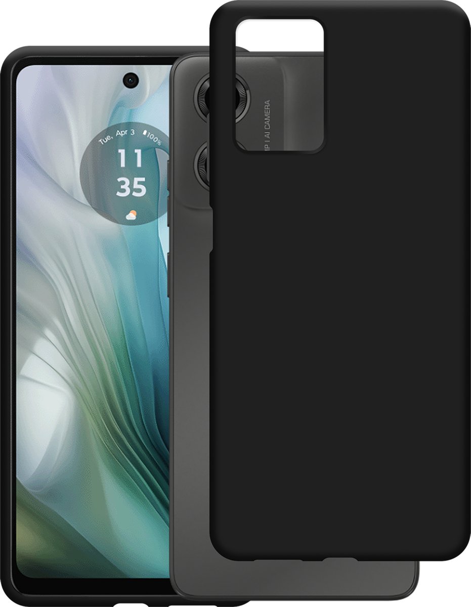 Cazy hoesje geschikt voor Motorola Moto E14 Hoesje Siliconen - Flexibele Case - Zwart