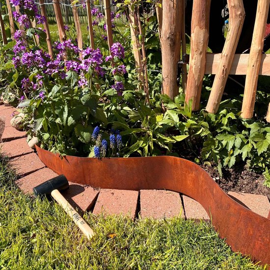 Délimitation Jardin Décorative Bordure Jardin Métal Aspect Rouille - 21x500cm - Déco Papillons Décoration Extérieure