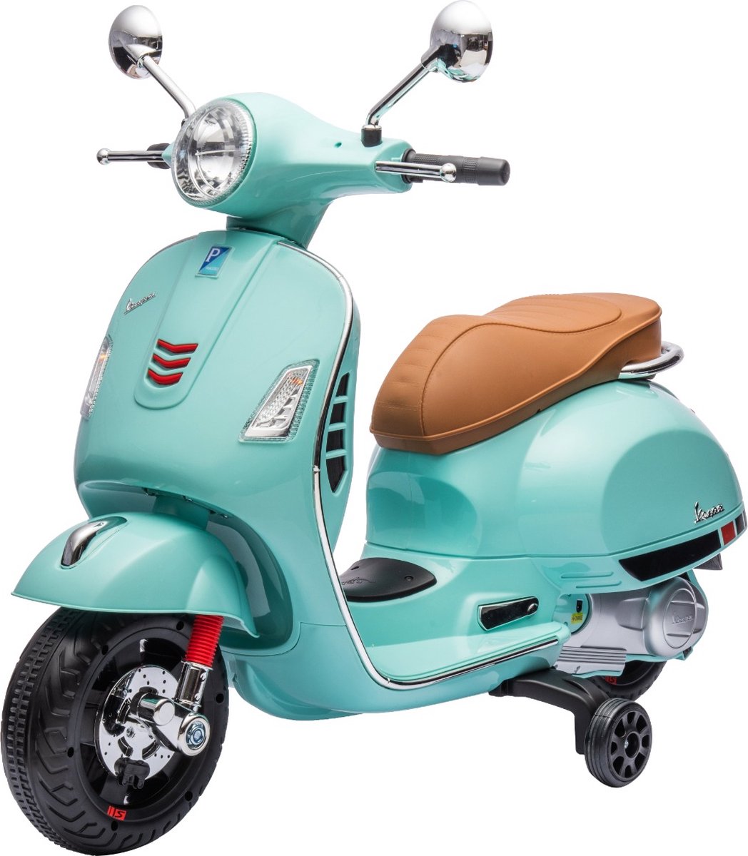 Eco Toys - Elektrische Vespa Scooter - Stonegreen - Met LED-Koplamp, Claxon & Oplaadbare Batterij - Snelheid 2-3 km/u - Vanaf 3 Jaar - Max. 30 kg
