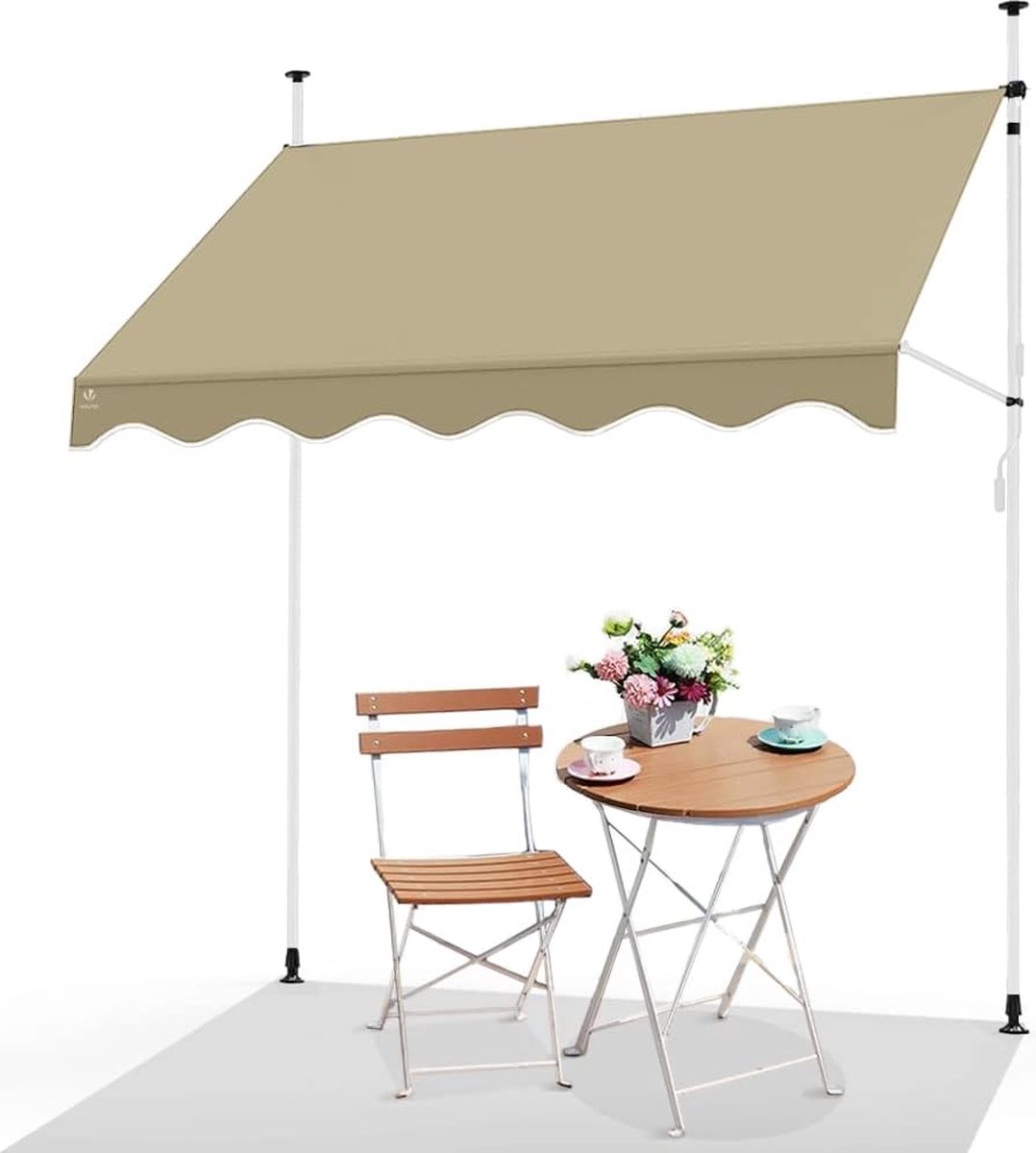 Selbro ® Handmatig Verstelbaar Zonnescherm voor Balkon met Klembevestiging en Zonbescherming