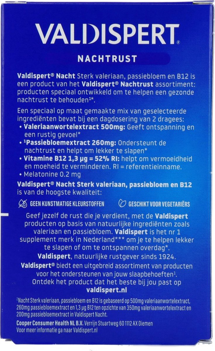 Valdispert Nacht Sterk - Passiebloem voor een goede nachtrust* - 40 tabletten — afbeelding 3