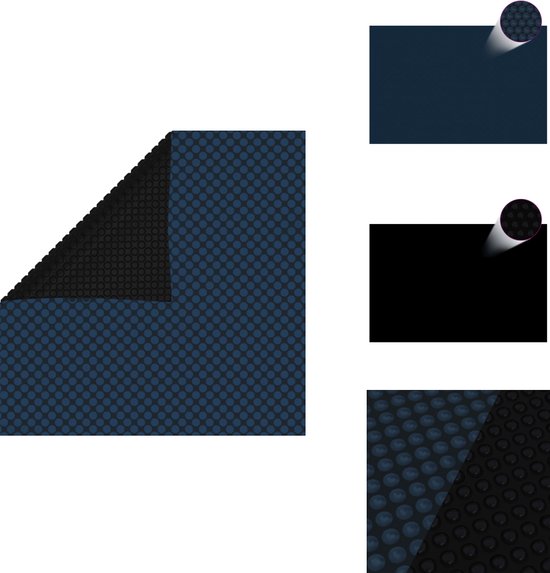 Zwembadfolie solar drijvend 400x200 cm PE zwart en blauw kopen
