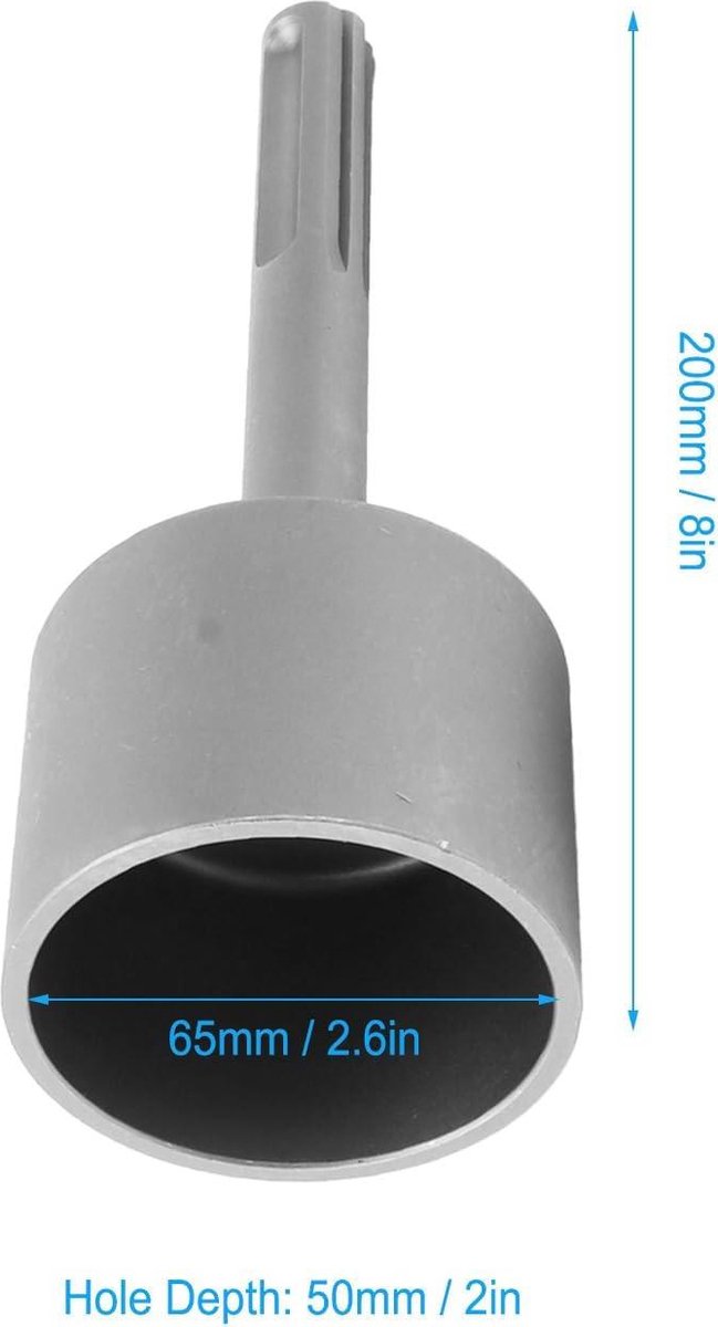 WERHE® 32,5 x 45 x 160 mm professionele grondspijkerboor voor het insteken van diepe aardstaven, grondstaven - Jack Hammer Picket Post Driver Driver SDS Max