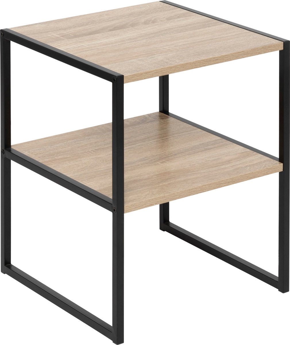 5Five Aliaj Nachttafel met 2 planken - Bijzettafel - 40x40x50cm - Beige