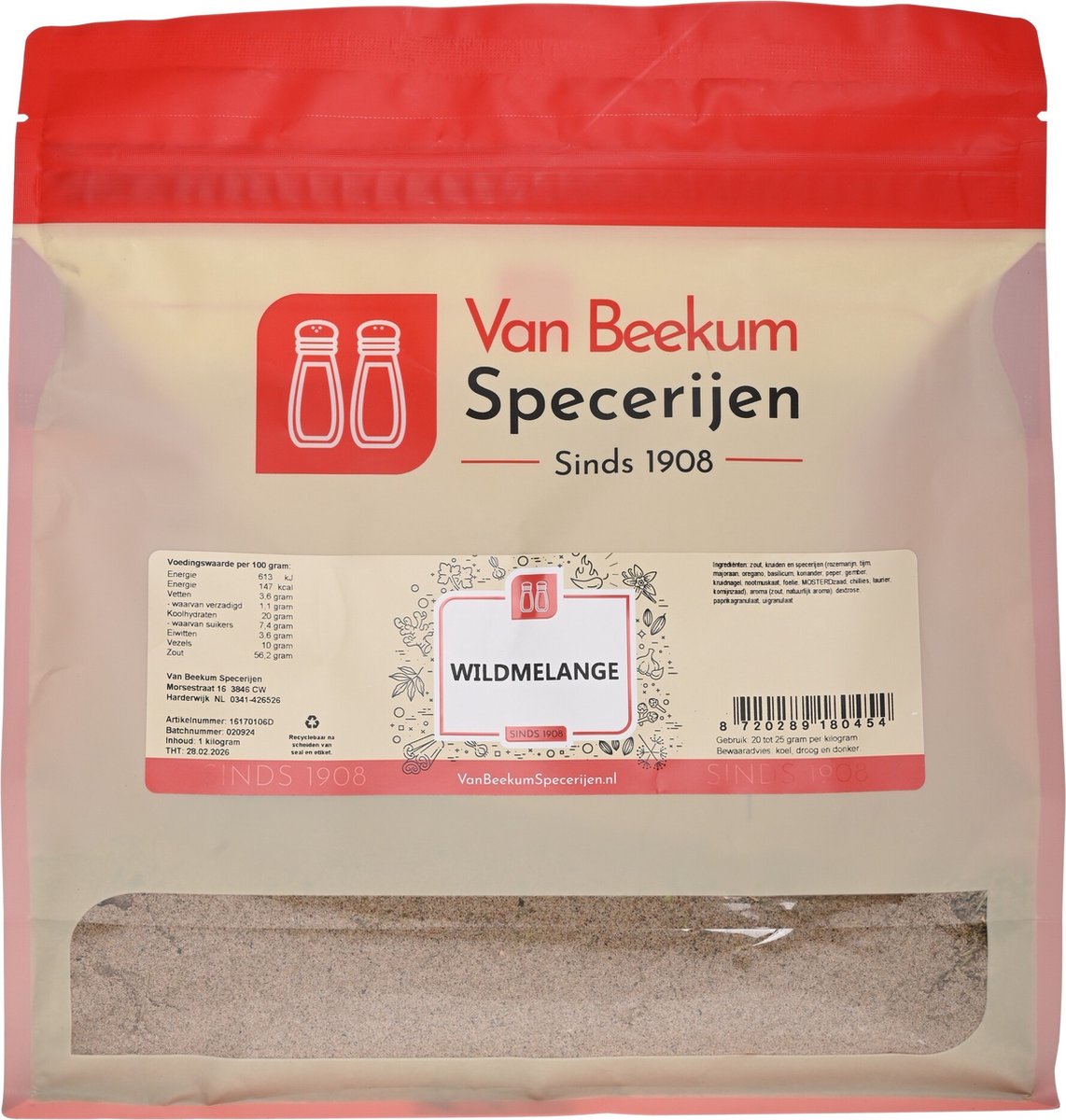Goedkoopste Van Beekum Specerijen - Wildmelange / Wild Kruidenmix - 1 KG (hersluitbare stazak