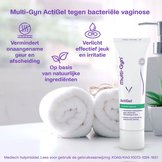 Multi-Gyn Actigel 50 ml - Vaginale behandeling tegen bacteriele vaginose, Intieme Hygiene voor Vaginale Gezondheid, effectief tegen vaginale geur en abnormale afscheiding, Direct verzachtende werking, Klinisch bewezen, incl. applicator