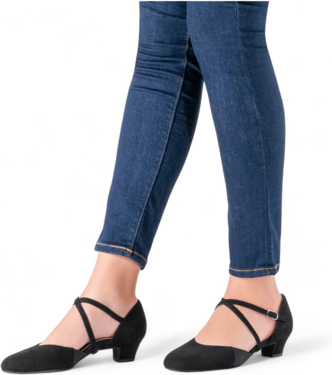Dames dansschoenen Werner Kern Ronja zijn ideaal voor bredere voeten en extra stabiliteit - 3,5cm stabile hak - Vrijetijds dansen, Salsa, Bachata, Ballroom, Latin - Werner Kern - zwart - 34