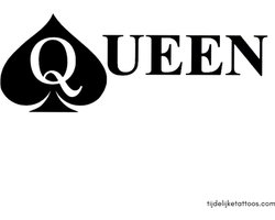 Queen of Spade Tattoo - QoS - Schoppenkoningin - Verwijderbare tatoeages - Plak tattoos - Sexy tijdelijke tattoo - Erotiek - Neptattoo