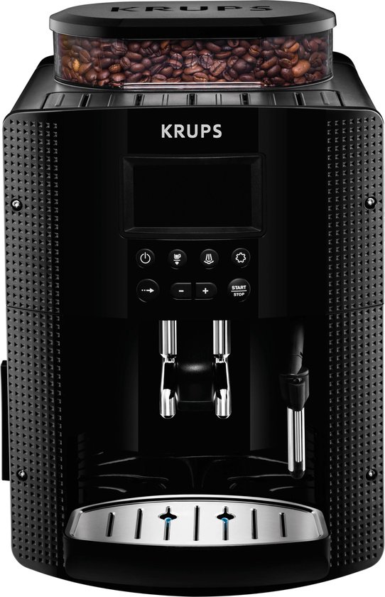 Krups Essential EA8150 - Volautomatische Espressomachine - Thermoblock-systeem - Personaliseren en Favorieten Opslaan - Zwart - Koffiemachine met bonen