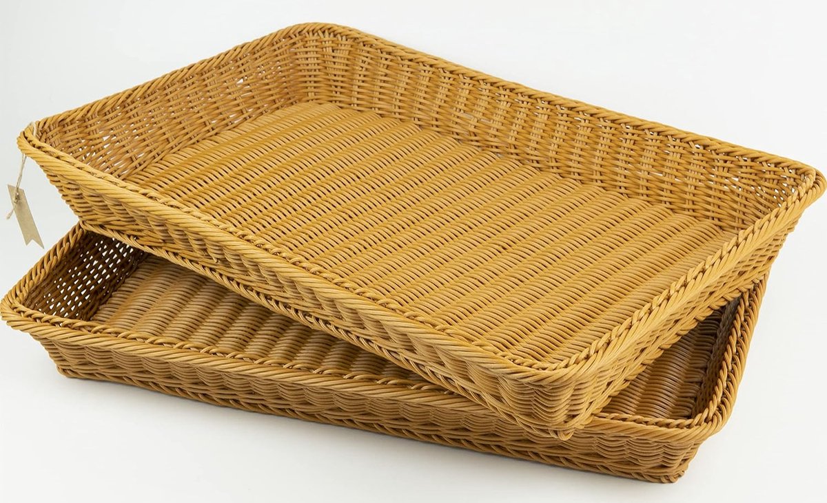 Luvetrex ® 2 Grote Rechthoekige Opslagmanden voor Brood en Meer - Set van 2