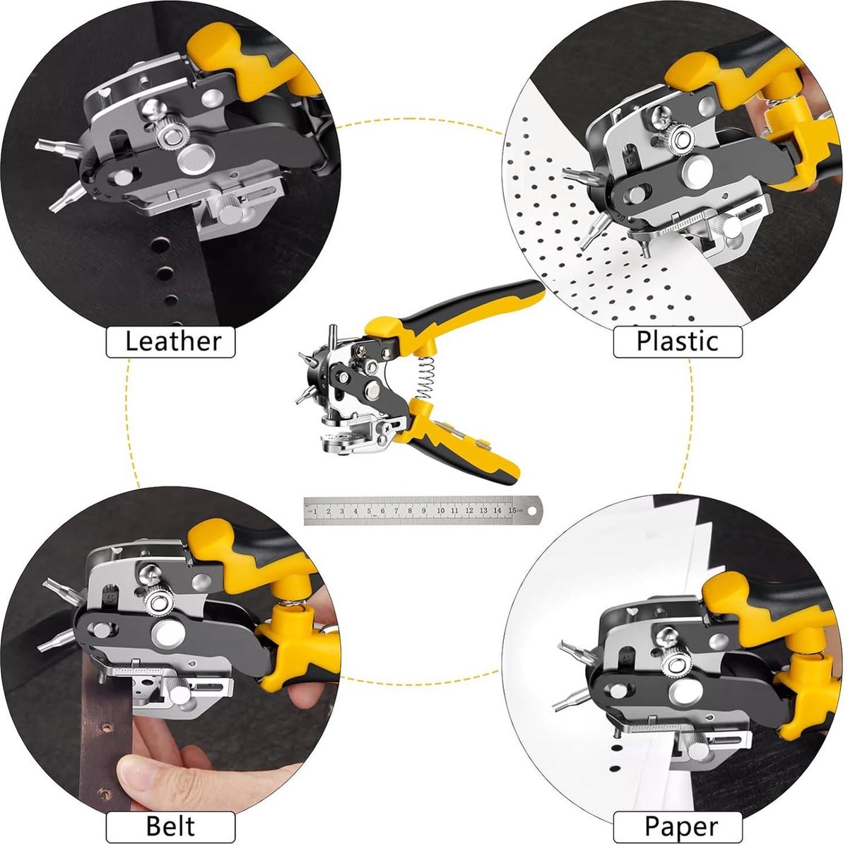 Gatentang leer & stof – Multifunctionele gatenmaker – 2–4,5 mm