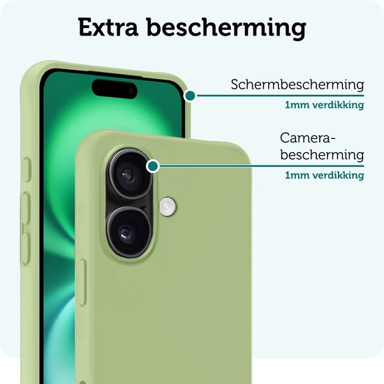 Coque adaptée pour iPhone 16 Plus Coque en Siliconen – Coque adaptée pour iPhone 16 Plus Coque arrière – Vert – Lot de 2