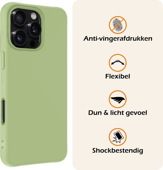 Coque adaptée pour iPhone 16 Pro Coque en Siliconen – Coque adaptée pour iPhone 16 Pro Coque arrière – Vert