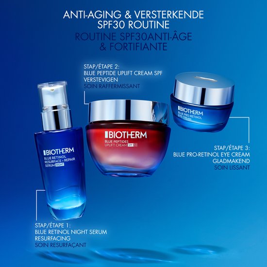 Biotherm Blue Peptides Uplift Cream - Anti Aging Gezichtscrème SPF30 - Voor vrouwen - Voor een zichtbaar verstevigde en gelifte huid - Collageen Peptiden - Hyaluronzuur - 50ml