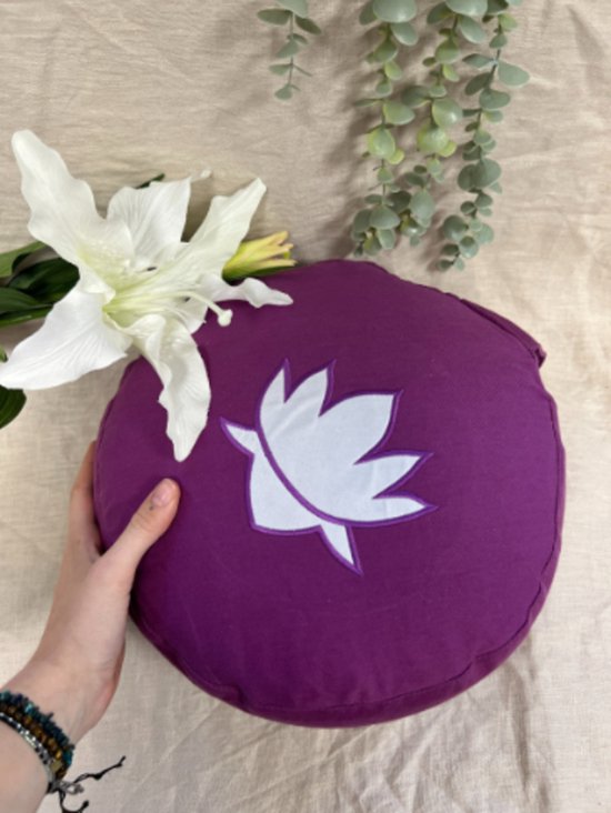 YogaStyles Meditatiekussen Symbolic - Paars met lotusbloem van YogaStyles — afbeelding 3