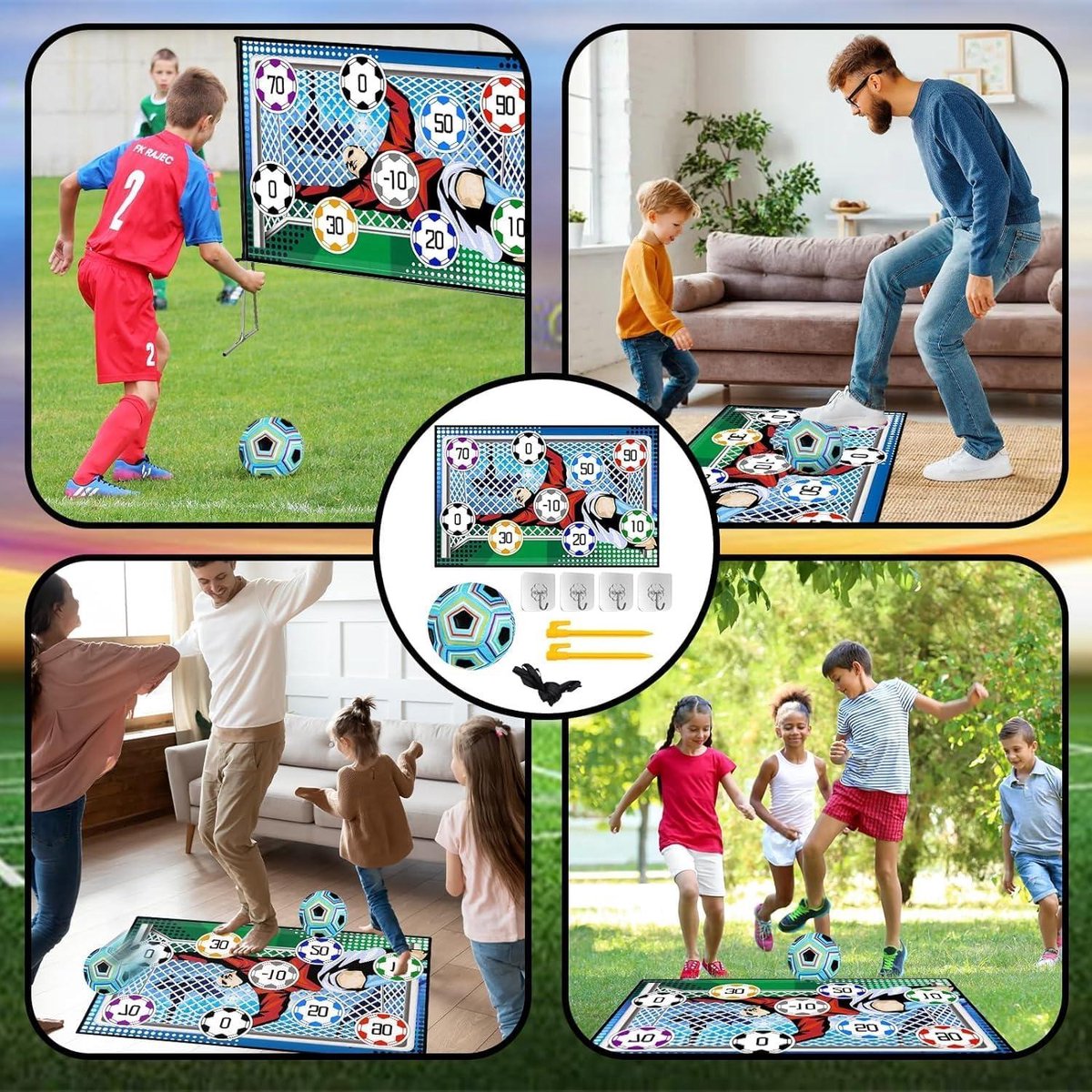 YGORTECH Voetbal trainingsset voor snelheid en behendigheid, behendigheidsladder, 12 sportkegels en traptrainer, trainingsgerei voor voetbal, oefeningen voor voetenwerk, voor kinderen en volwassenen