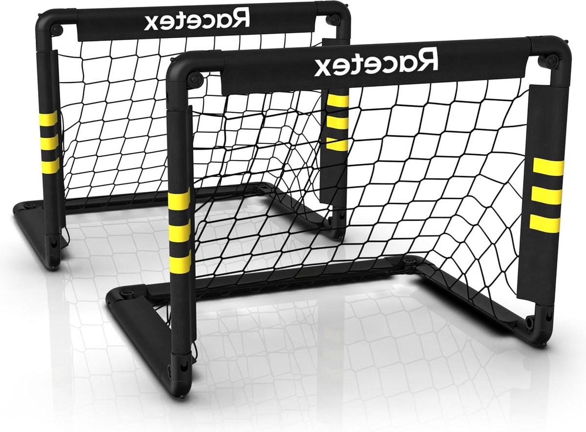 Voetbaldoelen voor kinderen - set van 2 stuks - stabiele pvc-stangen - binnen en buiten - tuin kinderen - haringen - optimale grip - mini-voetbaldoelen