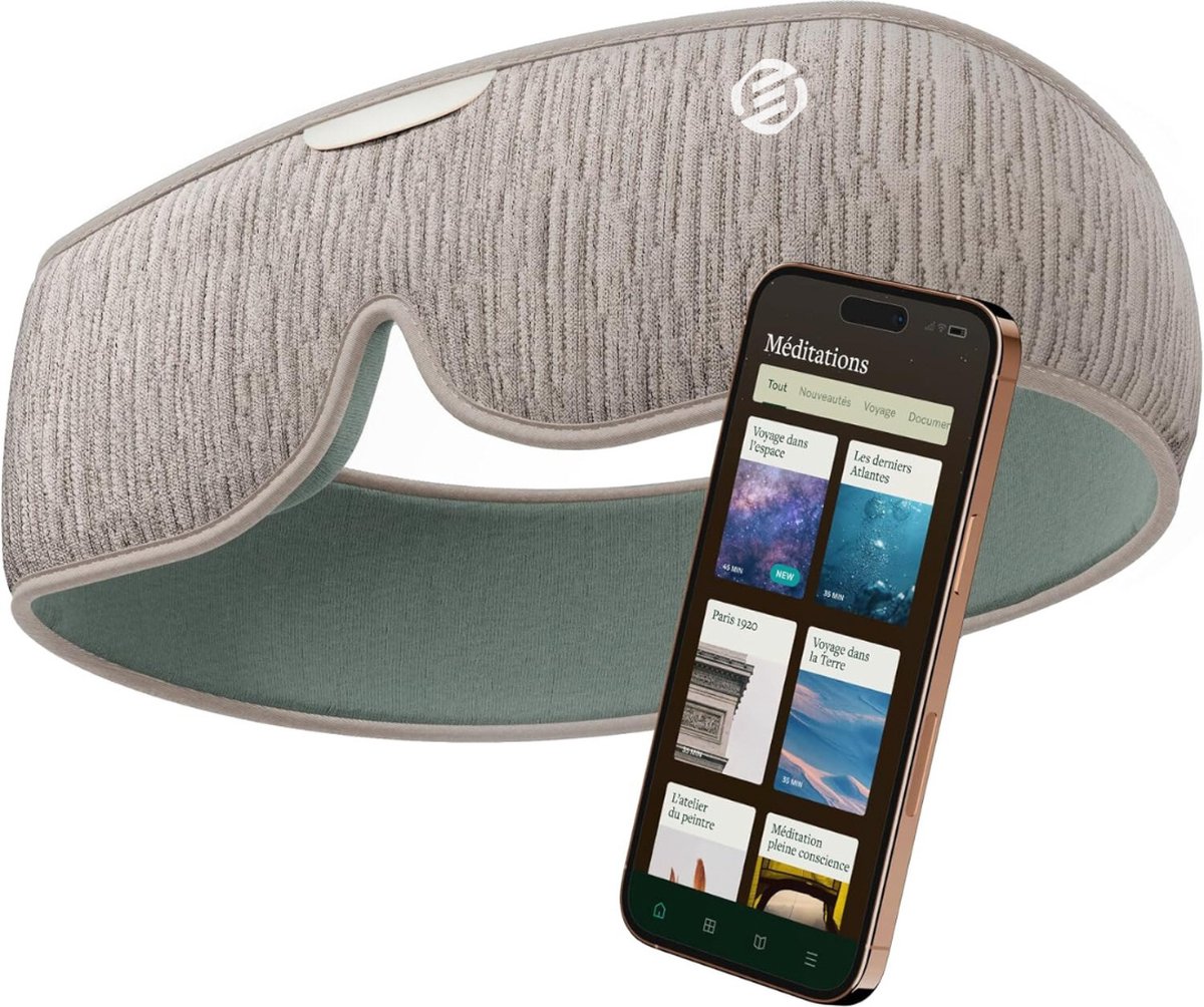 Equivera Slaapmasker Bluetooth - Slaap Koptelefoon - Hoofdband met Speakers - Mannen en Vrouwen - Slaapmasker met Speakers - 100% Verduisterend - Incl. White Noise en Binaural Beats