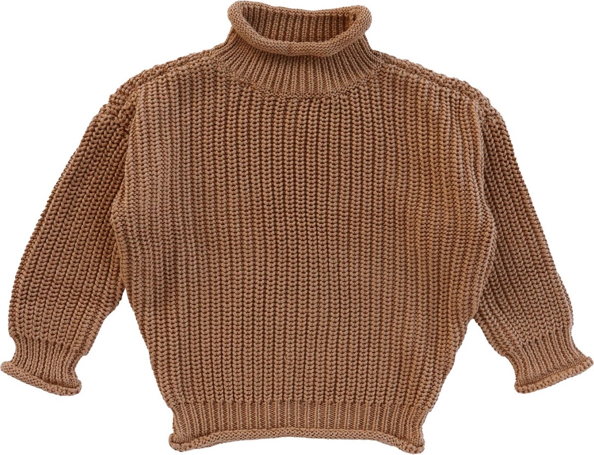 Your Wishes Knit Oversized Turtleneck Sweater indian tan beige 134