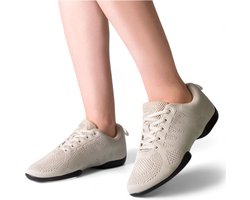Anna Kern 180 Beige Dames Danssneakers met Splitzool - KRN20730 - Lage Danssneakers voor Salsa, Bachata, latin, Training - SUNY - Beige - 40 2/3
