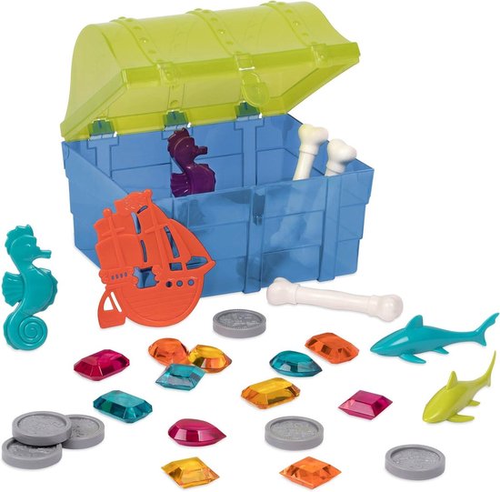 Duikspeelgoed Set – Schatkist Met Sleutels, Edelstenen & Vissen – Voor Zwemtraining En Waterpret (3-12 Jaar)