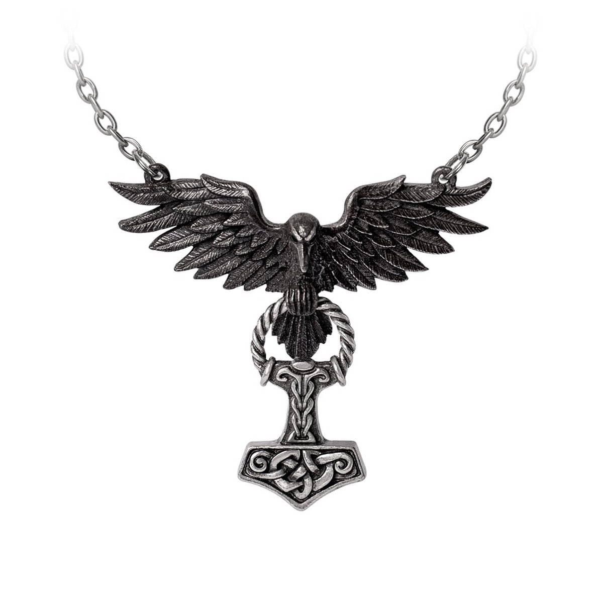 Goedkoopste Alchemy - Hrafnhamerr Ketting - Zilverkleurig
