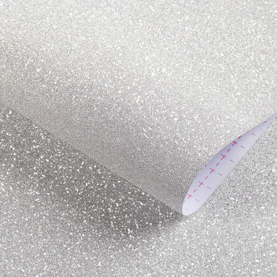 CRE8TIVE Zwart Grof Glitter Behang Zelfklevend - 20cm X 200cm