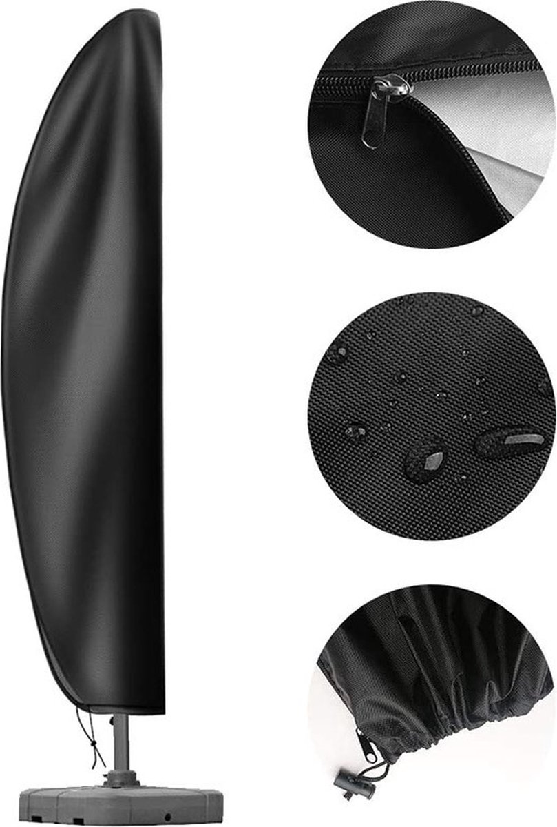 Andyou-Parasol beschermhoes-Extra grote ritssluiting-Oxford 420D weerbestendig, UV-bestendig-50*70*40cm-zwart