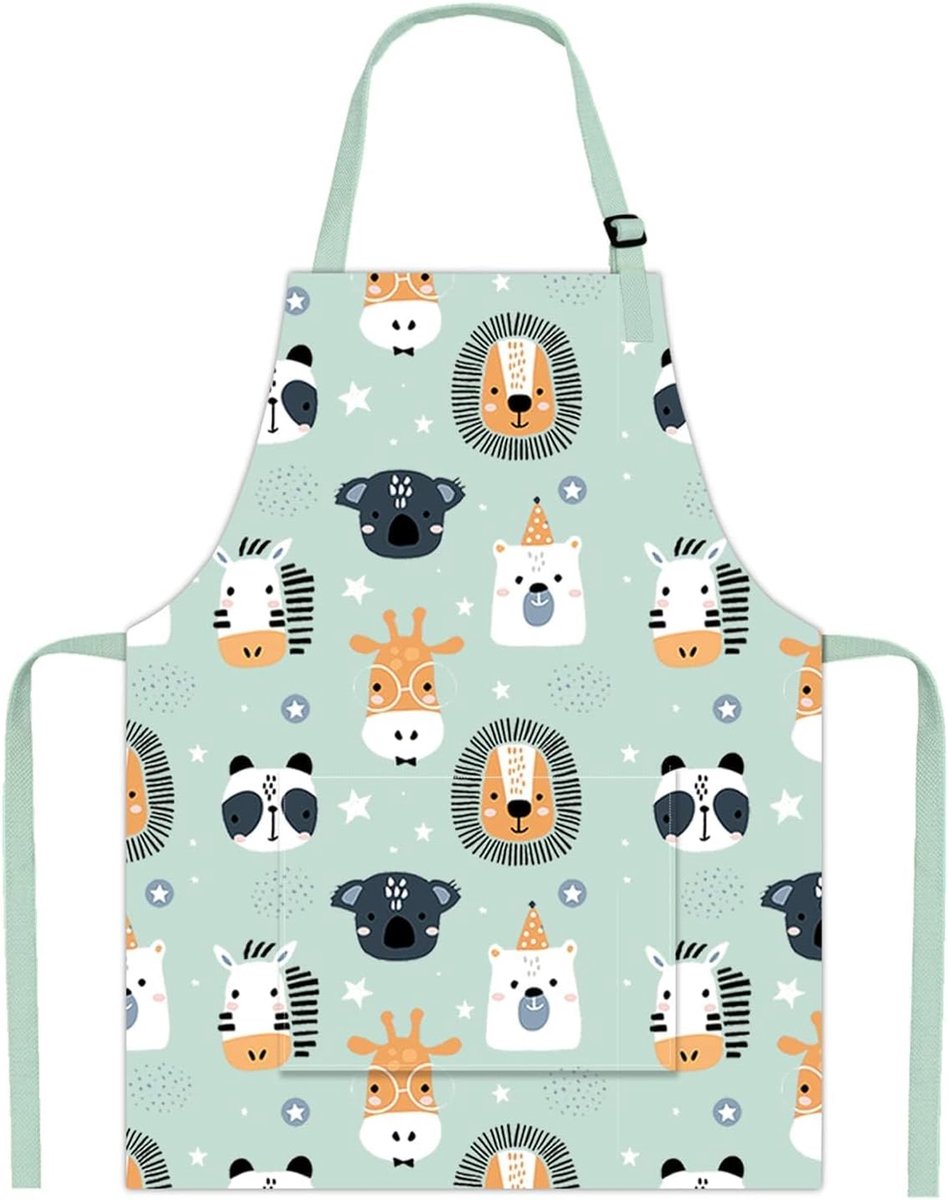 Kinderen Schort en Chef Hoed Set, Verstelbare Kinderen Chefs Schort met Zakken voor Jongens Meisjes, Peuter Keuken Tuin Bib Aprons voor Koken Bakken Schilderij Crafting Wear (M voor 3-6 Leeftijd