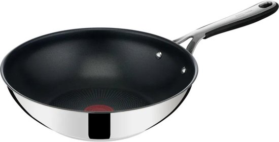 Foto: Tefal jamie oliver kitchen essentials wokpan 28cm inductie rvs siliconen handgreep