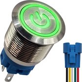 Pressostat métallique ProRide® 12V ON-OFF avec câble de connexion - 22mm - Interrupteur marche/arrêt - Anti-éclaboussures - 12V/24V - Indication LED Vert
