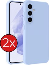 Hoesje Geschikt voor Samsung A35 Hoesje Siliconen Case Hoes - Hoes Geschikt voor Samsung Galaxy A35 5G Hoes Cover Case - Lichtblauw - 2 PACK