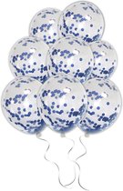 LUQ - Luxe Donker Blauwe Confetti Helium Ballonnen - 50 stuks - Verjaardag Versiering - Decoratie - Latex Ballon Blauw