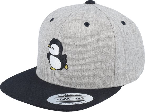 Hatstore- Kids Little Penguin Grey/Black Snapback - Kiddo Cap Cap