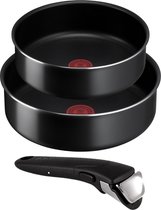 Tefal Ingenio Easy Cook & Clean 3-Delig Sauteer Pannenset - 24 en 20 cm + Ingenio handgreep - Alle Warmtebronnen (Exclusief Inductie)