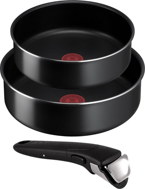 Batterie De Cuisine Tefal Ingenio Easy Cook & Clean 5 Pièces Antiadhésive - Noir