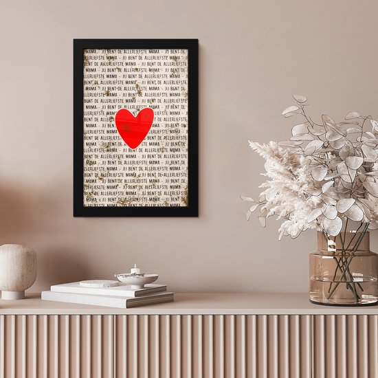 Cadre photo avec poster - Cadre poster 20x30 cm - Posters - Tu es la maman la plus douce - Citations - Maman - Dictons - Décoration photo dans cadre - Cadeau pour maman - Cadeau fête des mères