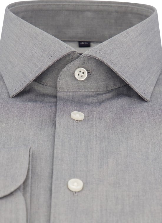 Casa Moda Chemise Unie Gris Argent Kent Coupe Moderne - 44