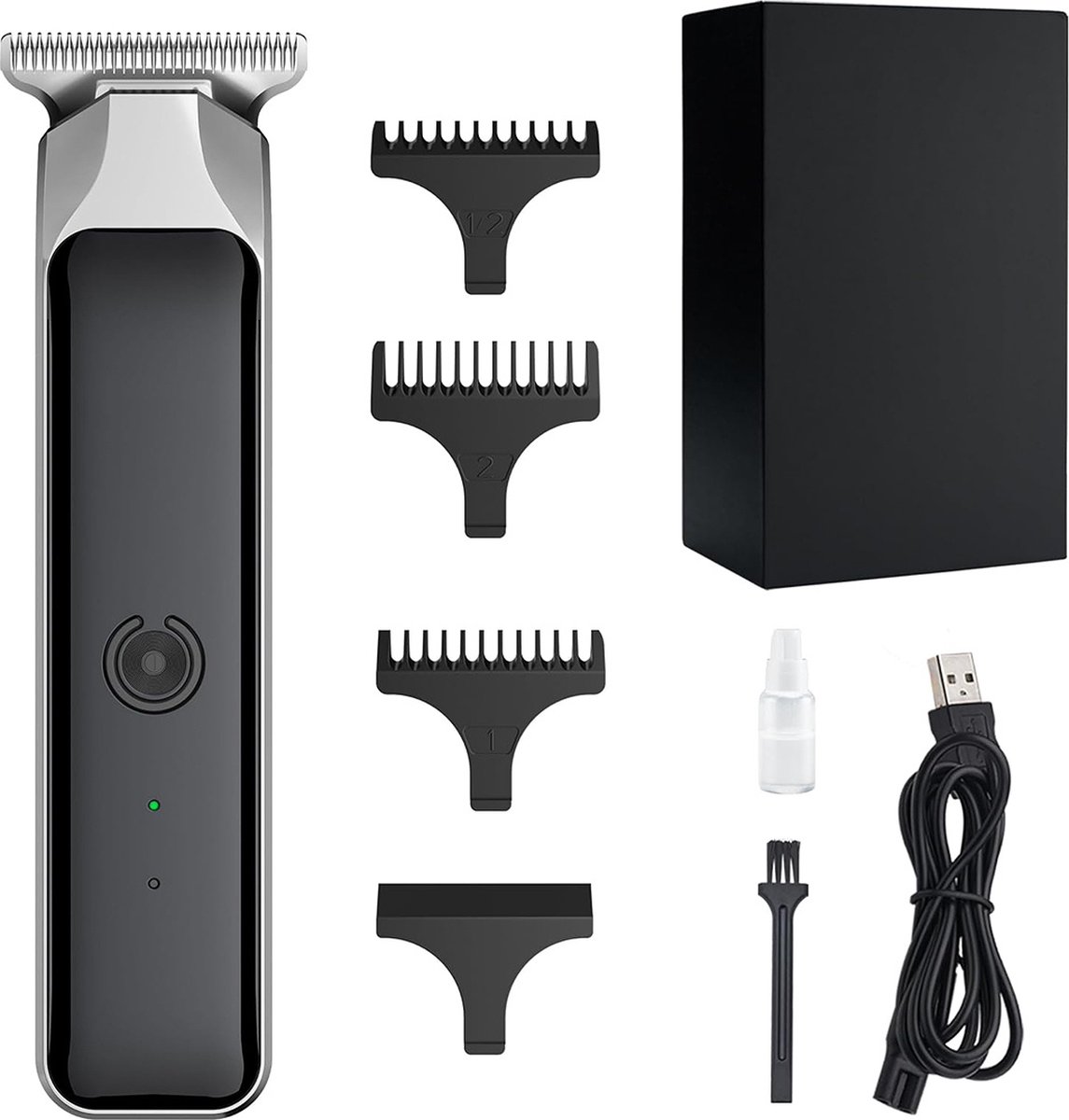 MKSS® Luxe Tondeuse Mannen Hoofdhaar - Baardtrimmer - Bodygroomer - Draadloos - Tondeuses - Zwart met Zilver