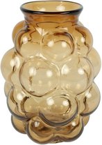Countryfield Flower Vase Bubblegum Large - verre transparent - marron cognac - D21 x H30 cm - vase fait main